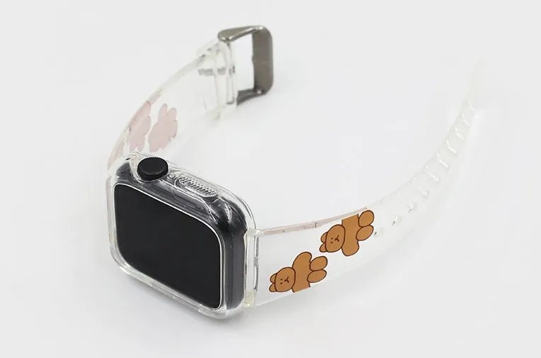 Clear TPU Bands Cute Characters Printed Straps for Apple Watches 38-40mm