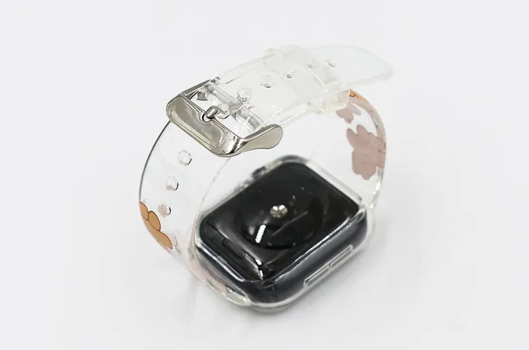 Clear TPU Bands Cute Characters Printed Straps for Apple Watches 38-40mm