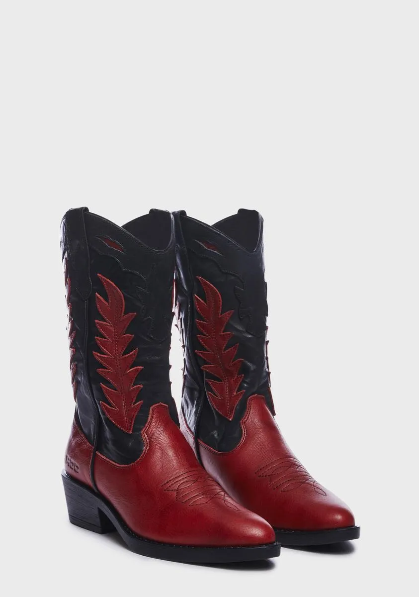 Cowboy Boots in Red India