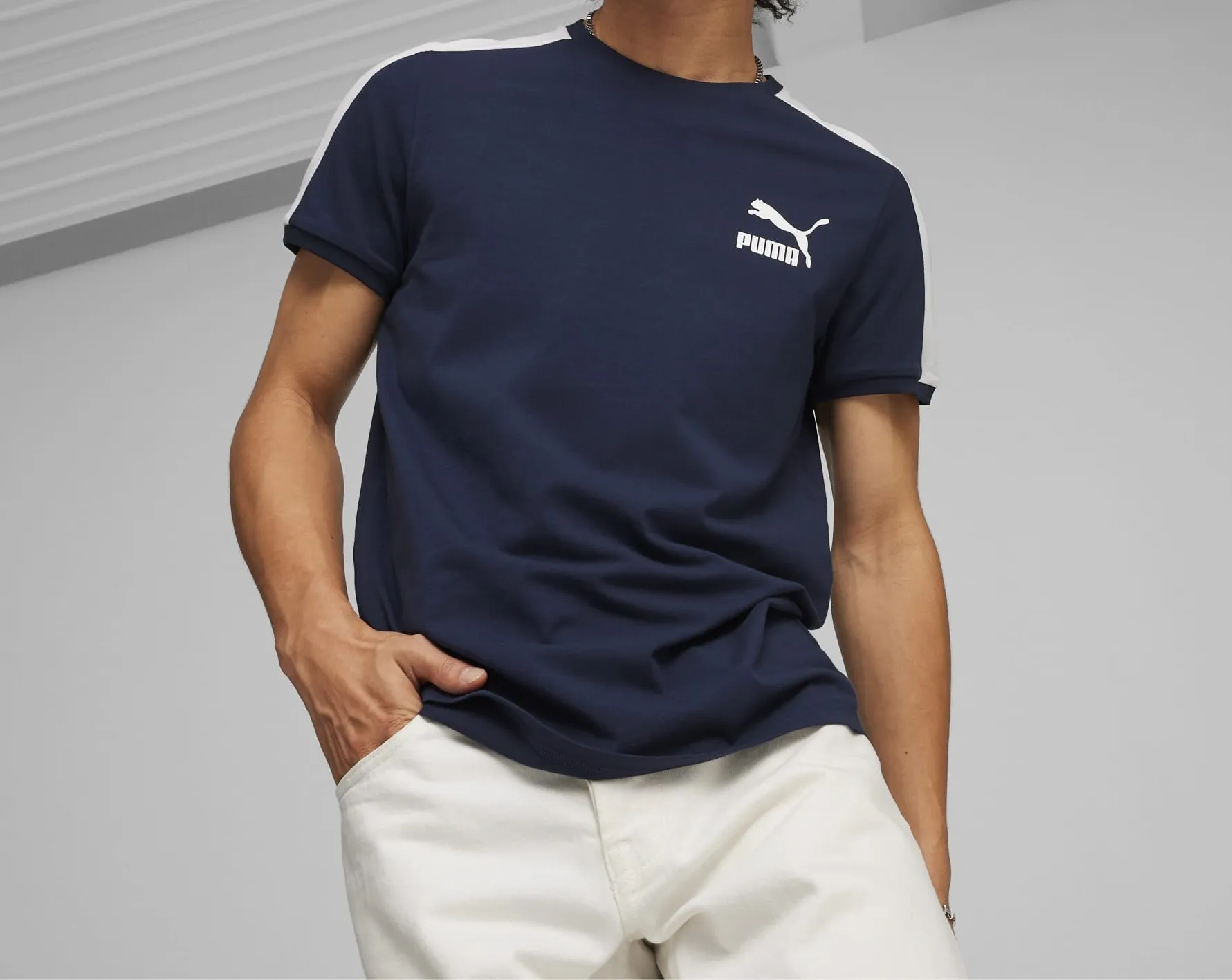 Cotton Crew Neck T-Shirts with Logo by PUMA