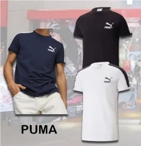 Cotton Crew Neck T-Shirts with Logo by PUMA