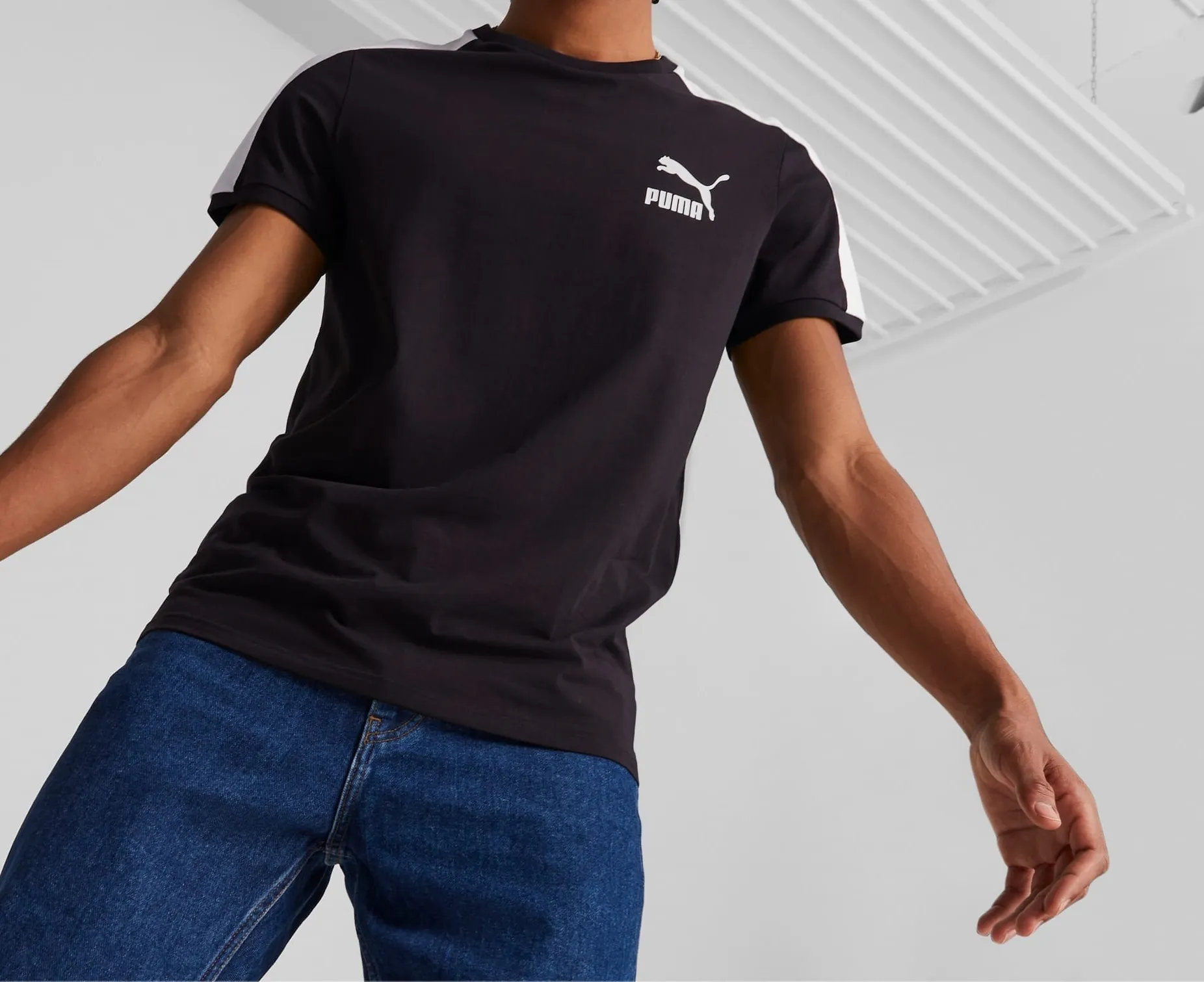 Cotton Crew Neck T-Shirts with Logo by PUMA