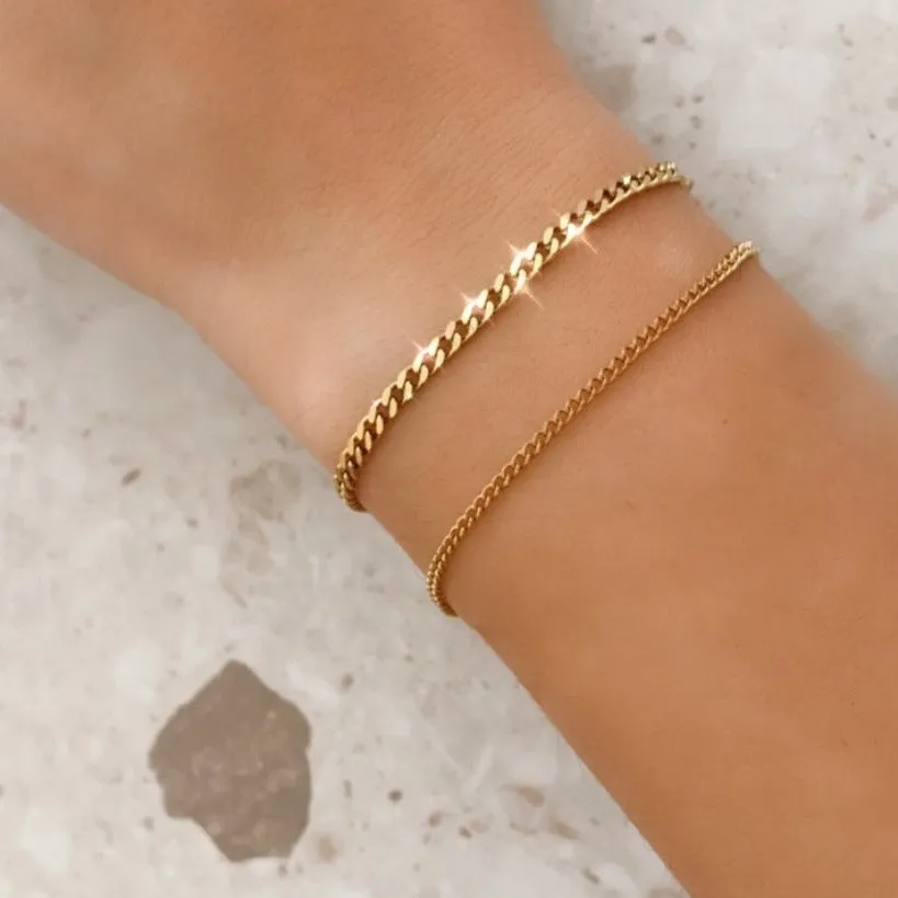 Gold Filled Curb Chain Bracelet