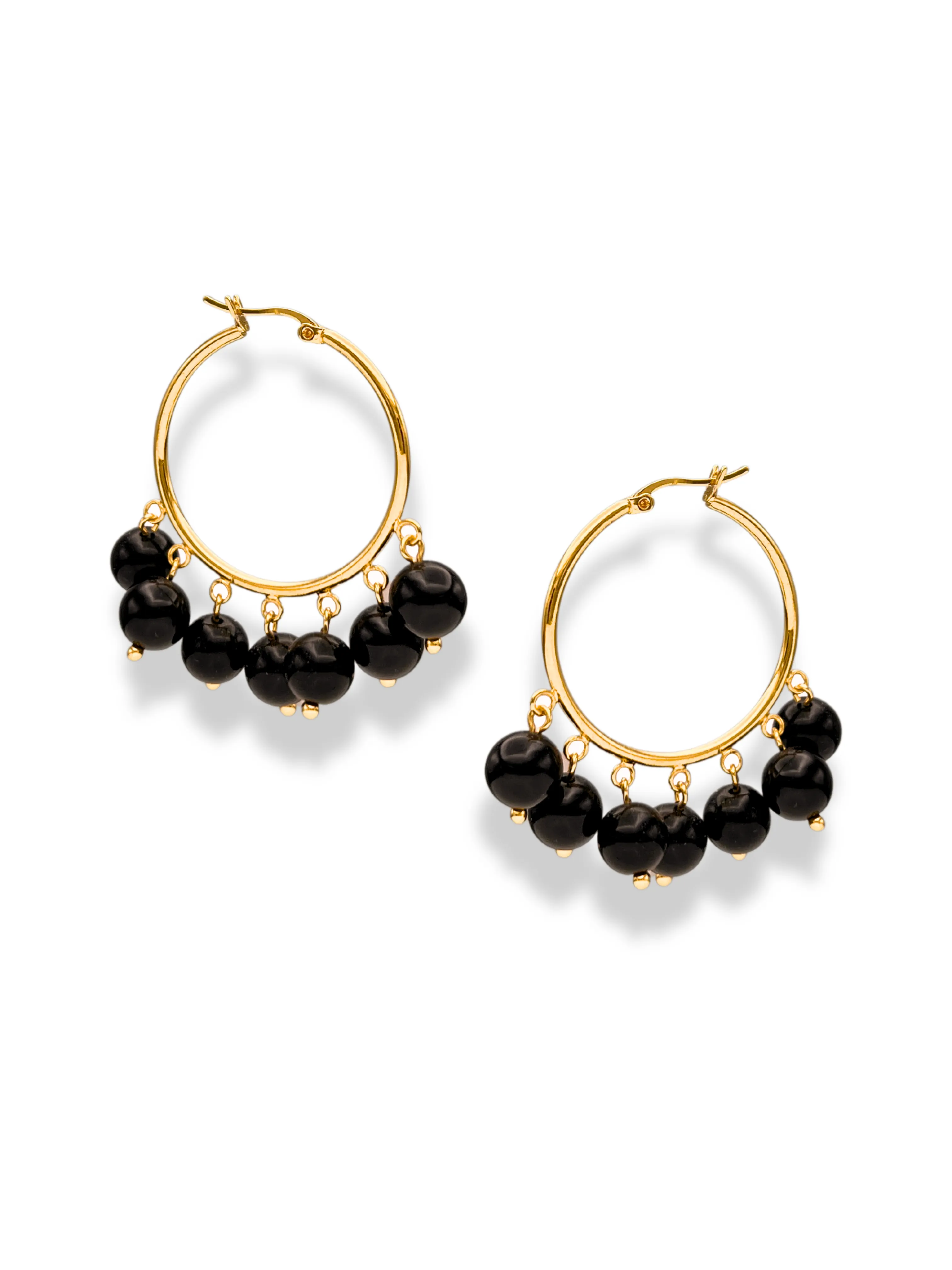 Onyx Hoop Earrings by Daniela