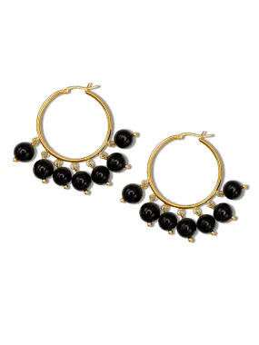 Onyx Hoop Earrings by Daniela