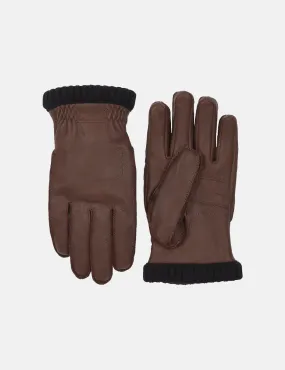 Deerskin Primaloft Rib Gloves in Chocolate by Hestra