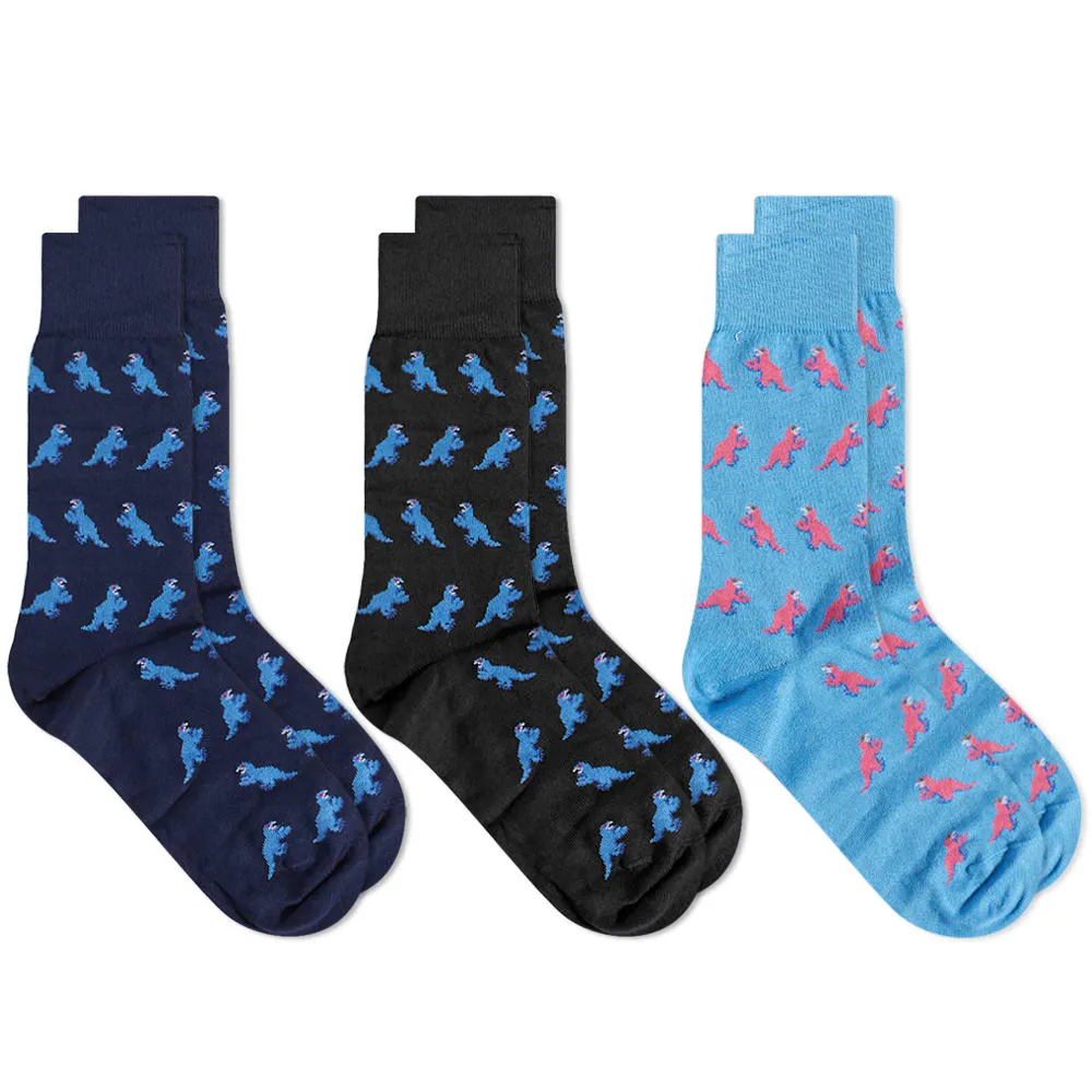 Dino Socks in 3 PackMulti by Paul Smith