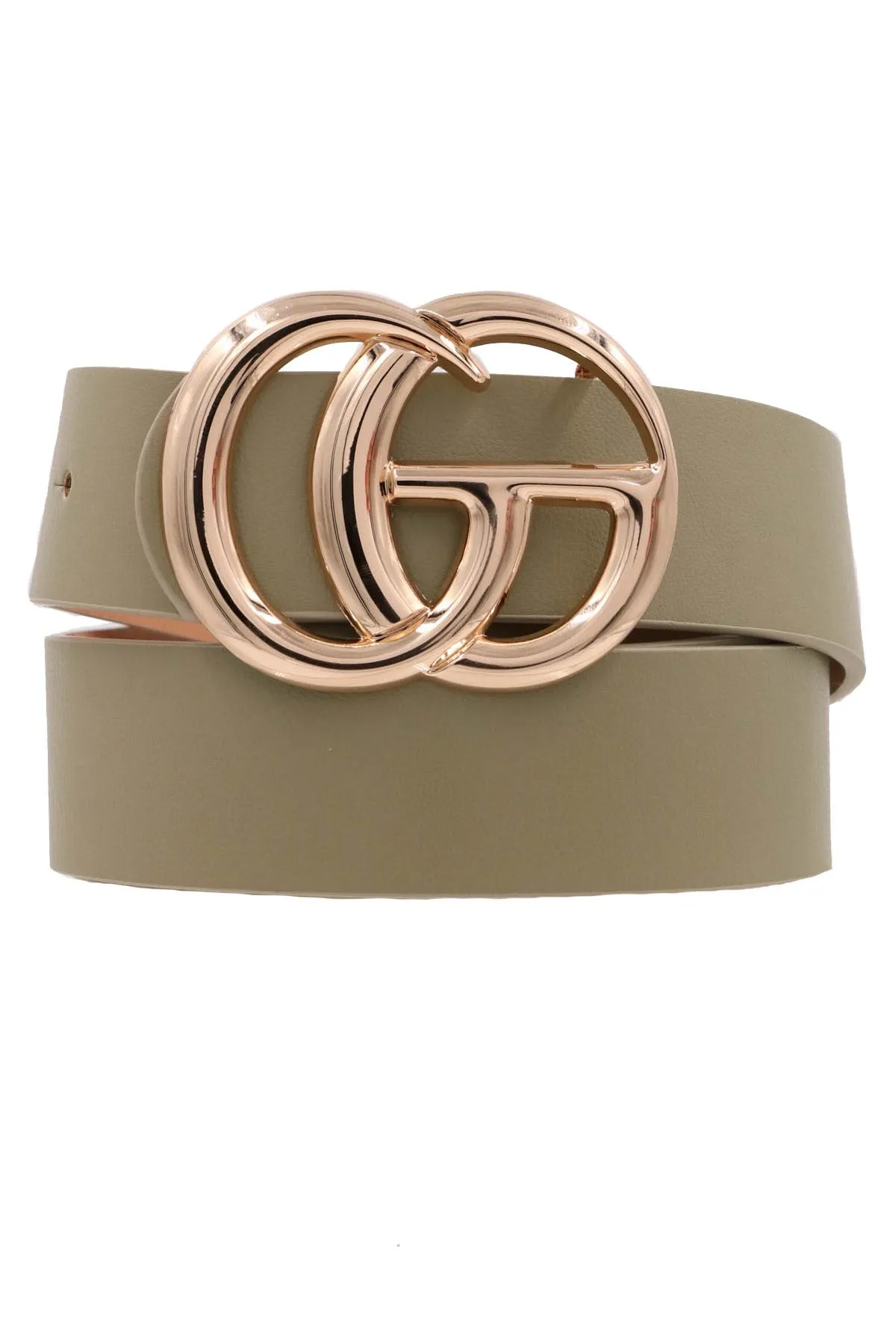 Faux Leather Belt with Double Metal Rings