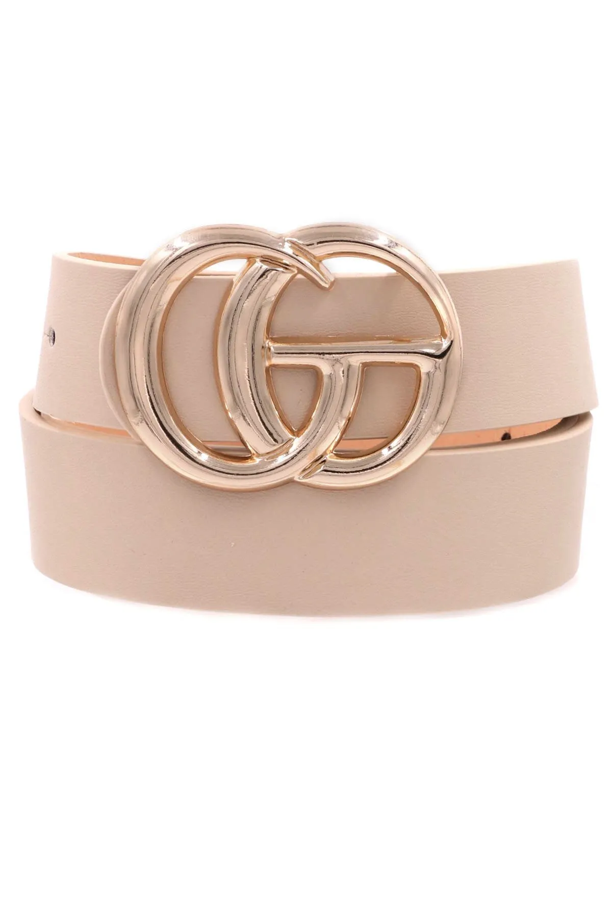 Faux Leather Belt with Double Metal Rings