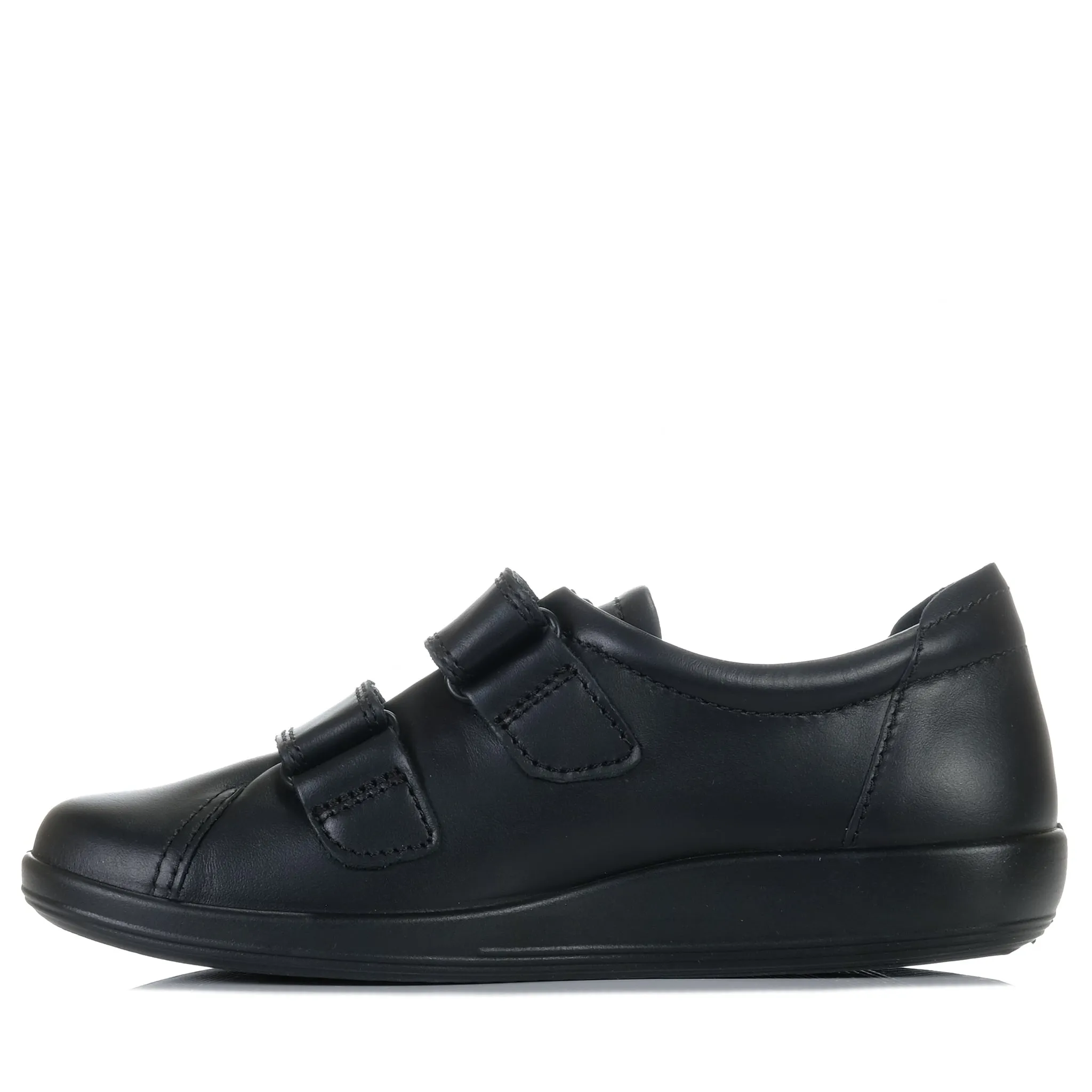 Comfortable Ecco Soft 2.0 206513 Velcro in Black Mono