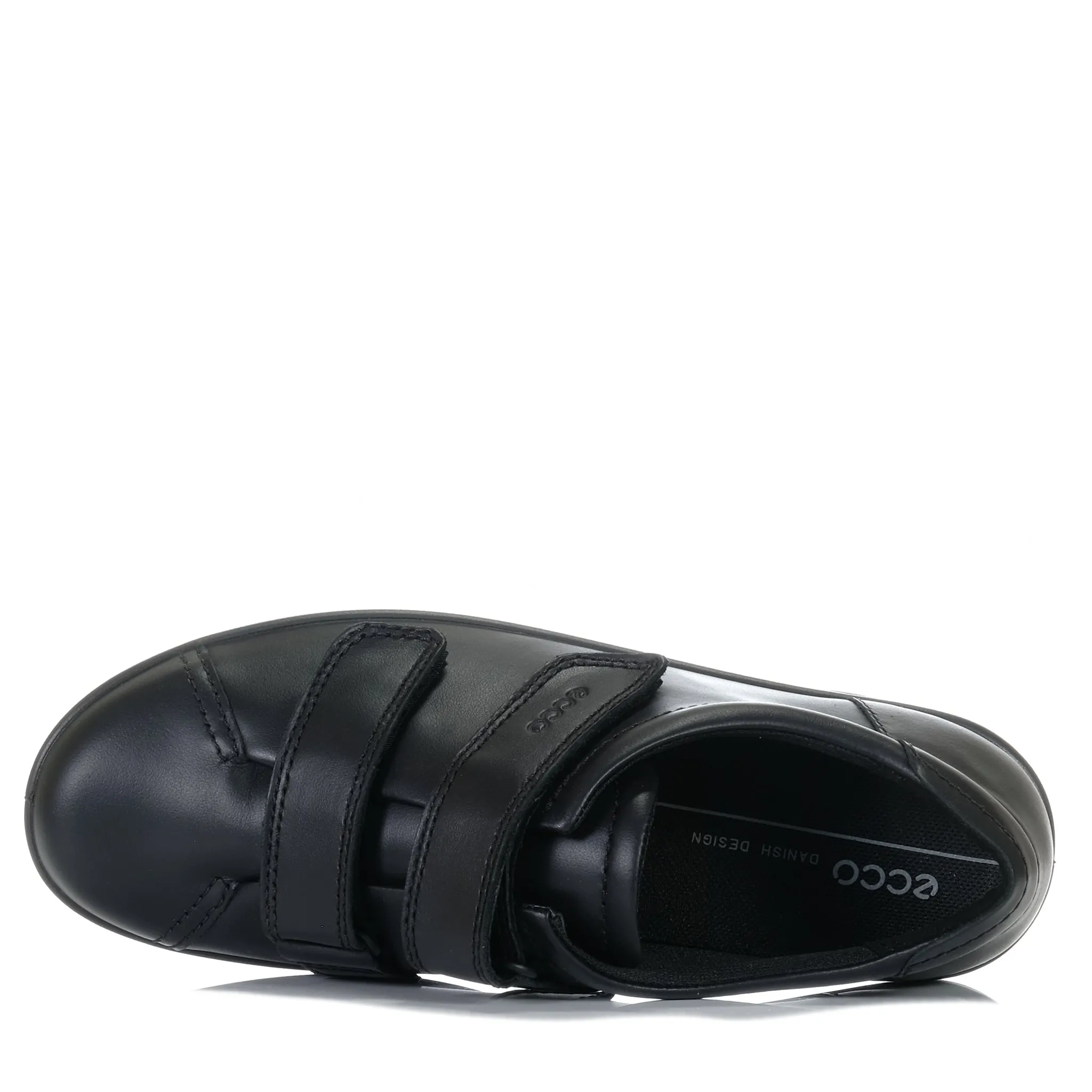 Comfortable Ecco Soft 2.0 206513 Velcro in Black Mono