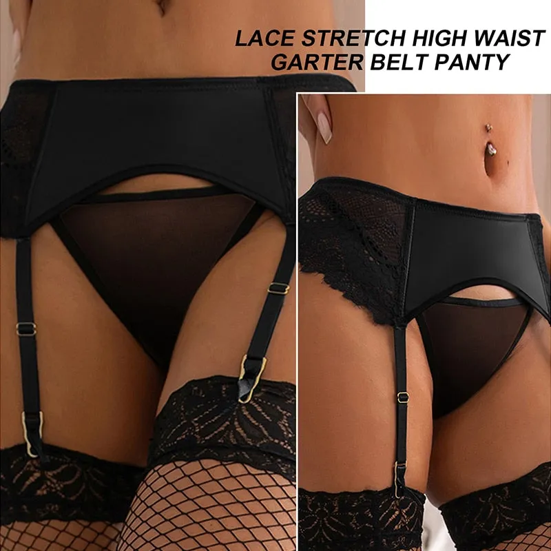 High Waist Lace Garter Belt Suspender Lingerie