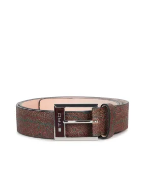 Logo Engraved Buckle Belt by Etro