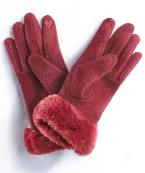 Gloves with Faux-fur Trim