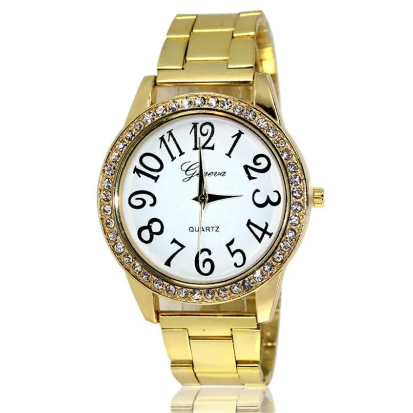 Feida Women's Watches - Montre Digital Design with Diamond Dial and Steel Analog Quartz Wristwatch - Relogio Feminino