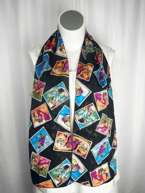 Vintage Flintstones Cartoons Postcard Scarf