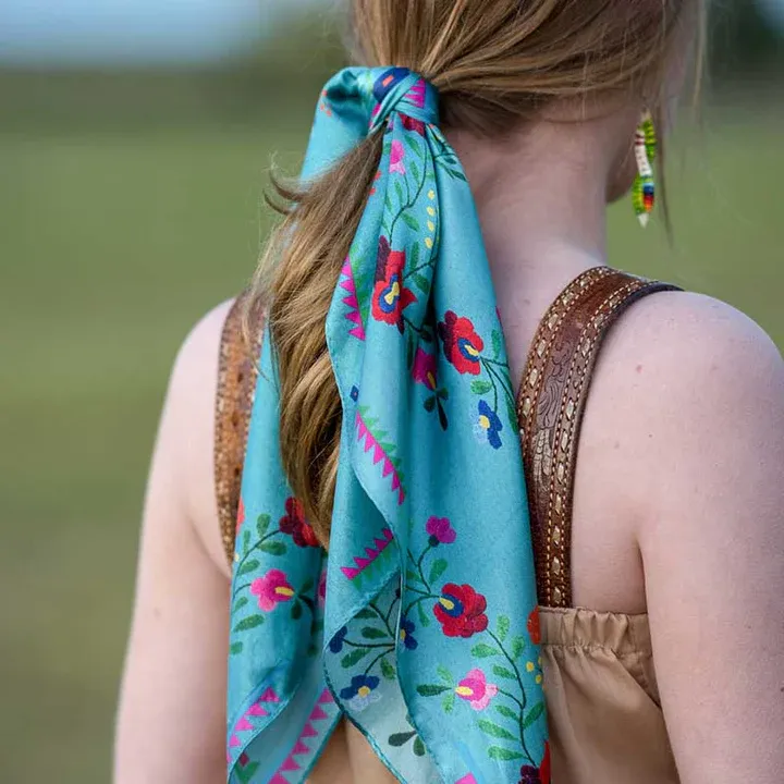 Fringe Scarf Fiesta-Turquoise