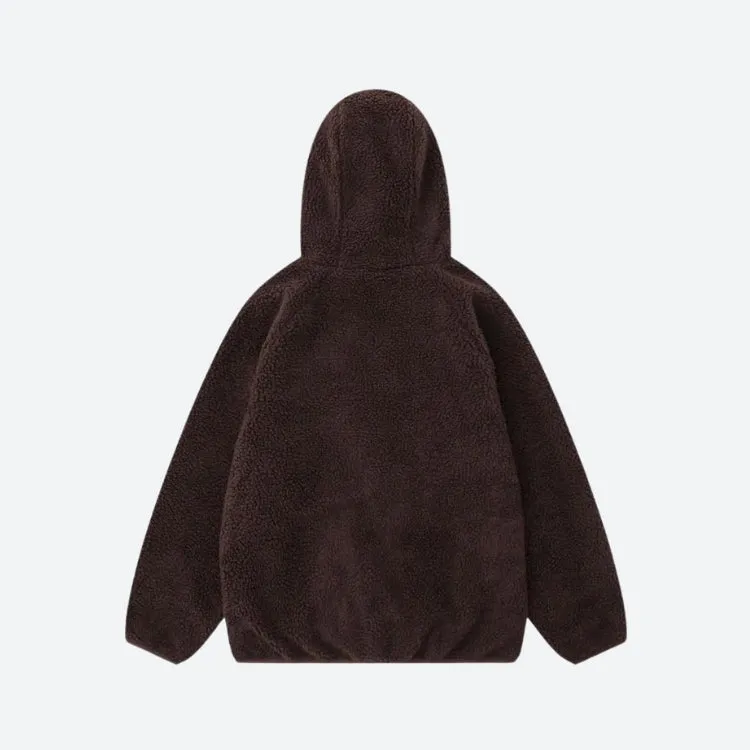 Cozy Teddy Hoodie with Funnel Neck