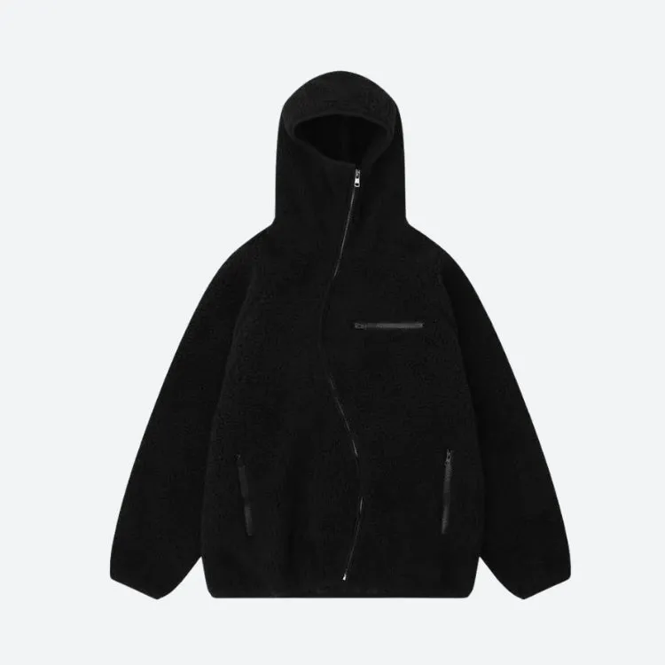 Cozy Teddy Hoodie with Funnel Neck