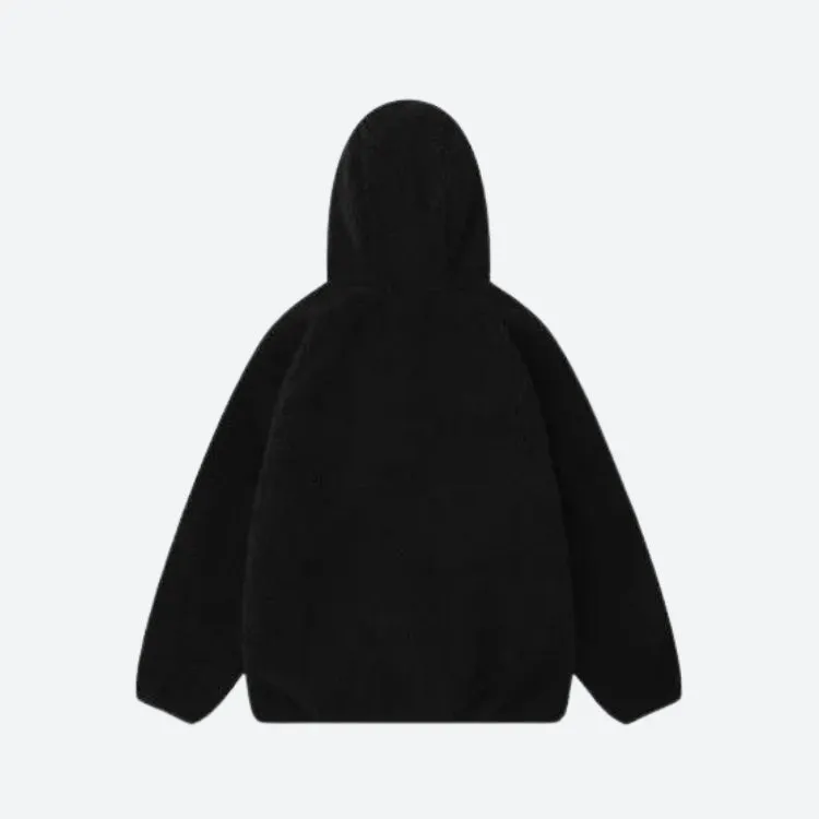 Cozy Teddy Hoodie with Funnel Neck