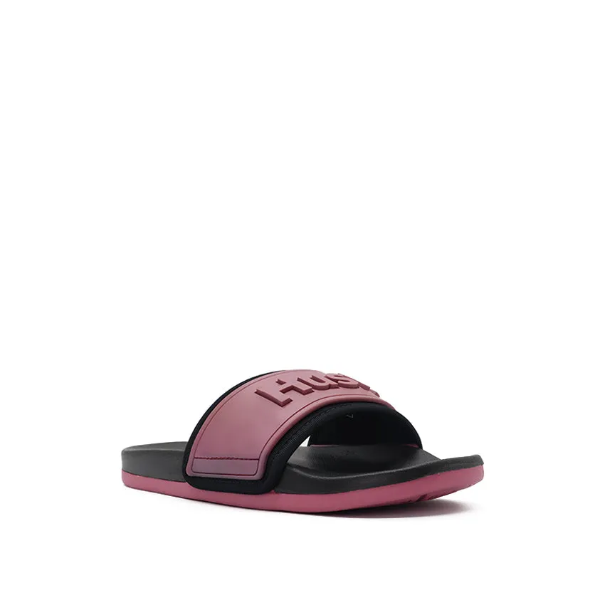 Neoprene Mauve Black Slide Sandals