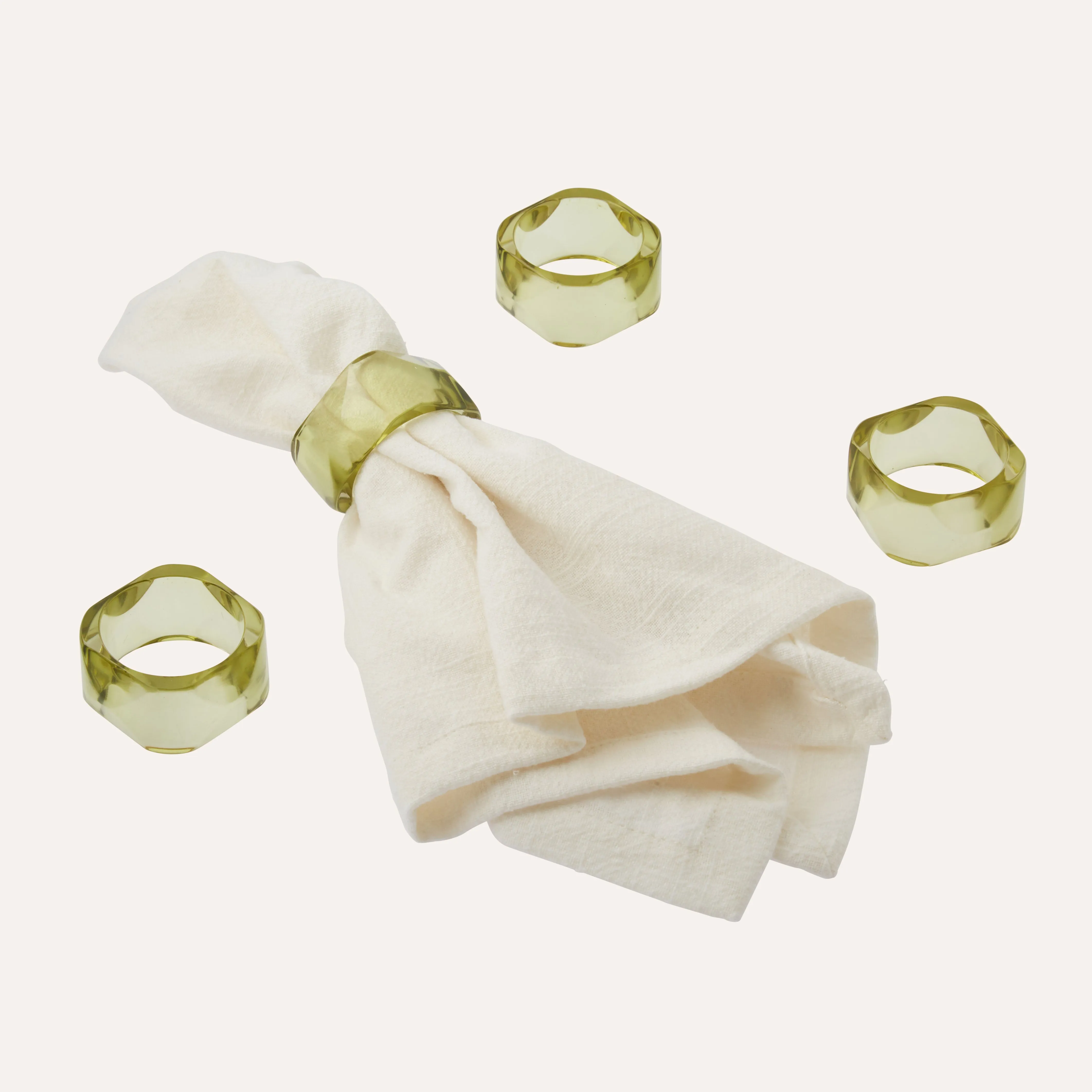 Gemstone Green Beryl Napkin Rings