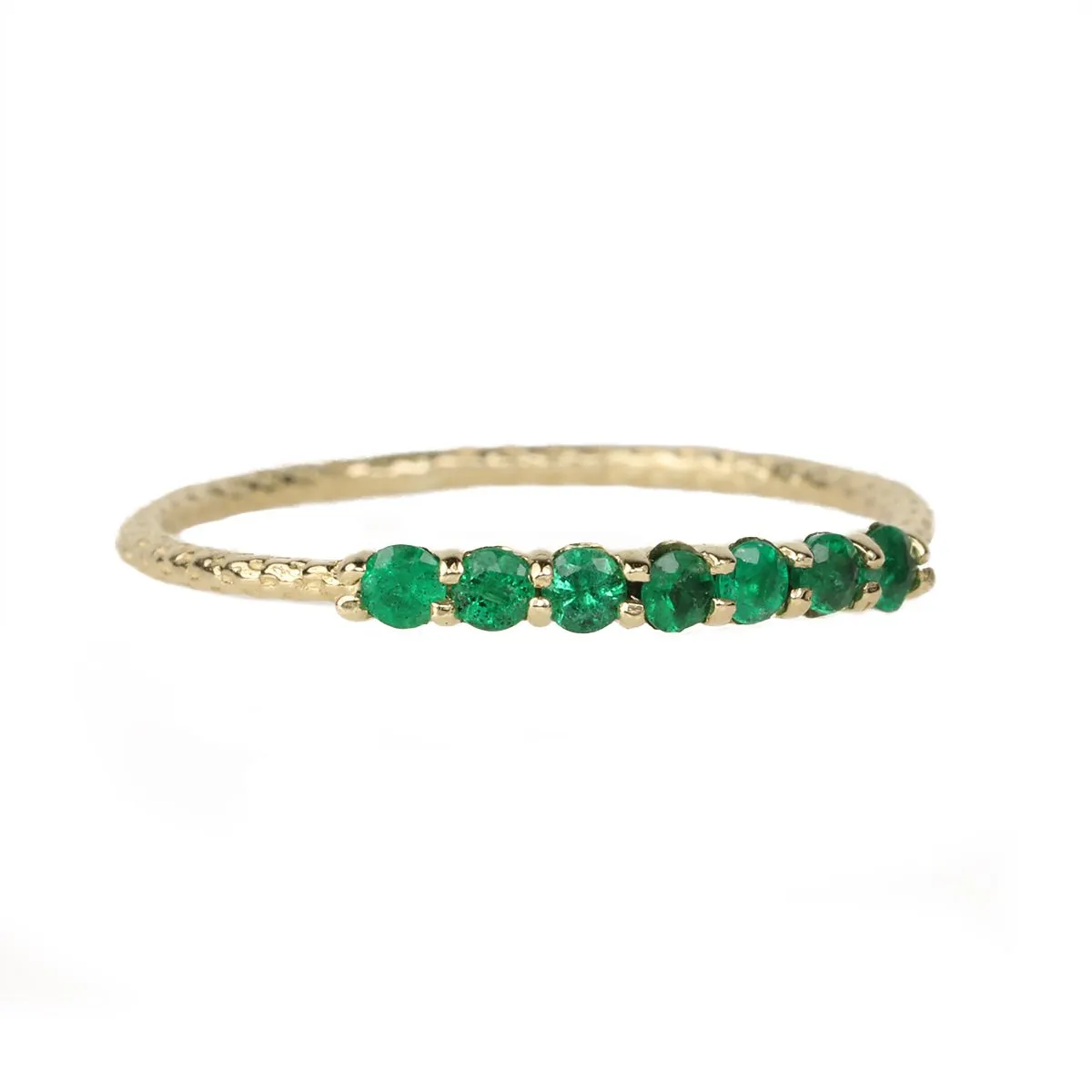 Gold Antique Waif Ring Emeralds