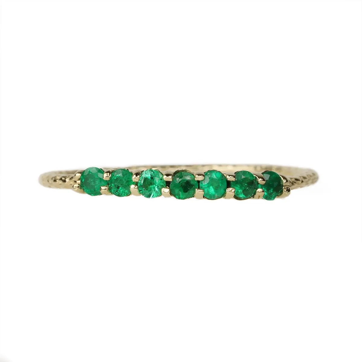 Gold Antique Waif Ring Emeralds