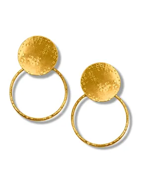 Gold Peacock Swing Post Earrings