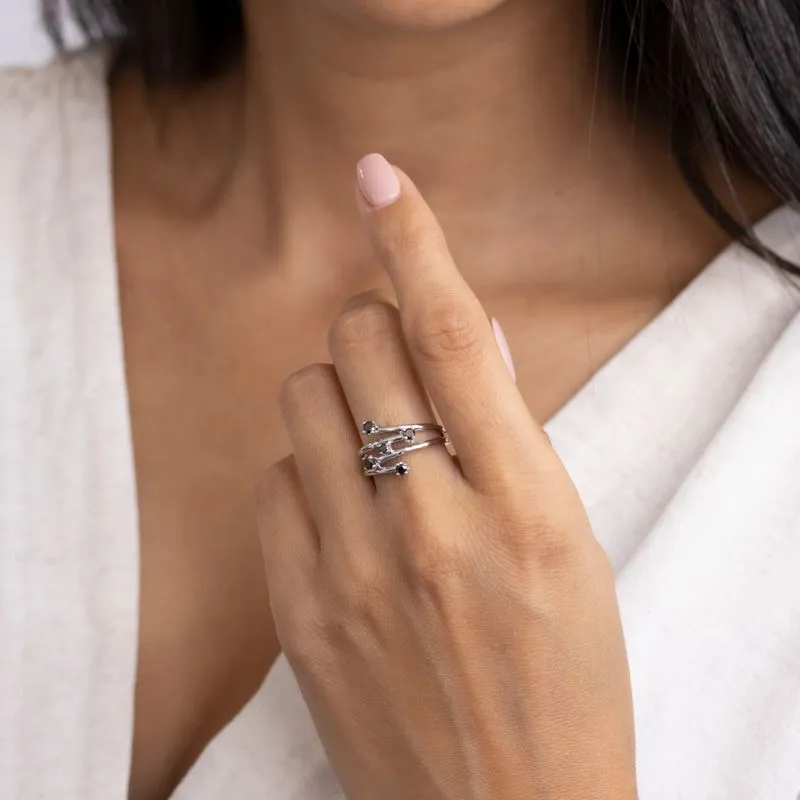 Gold Spiral Multi-stone Rings