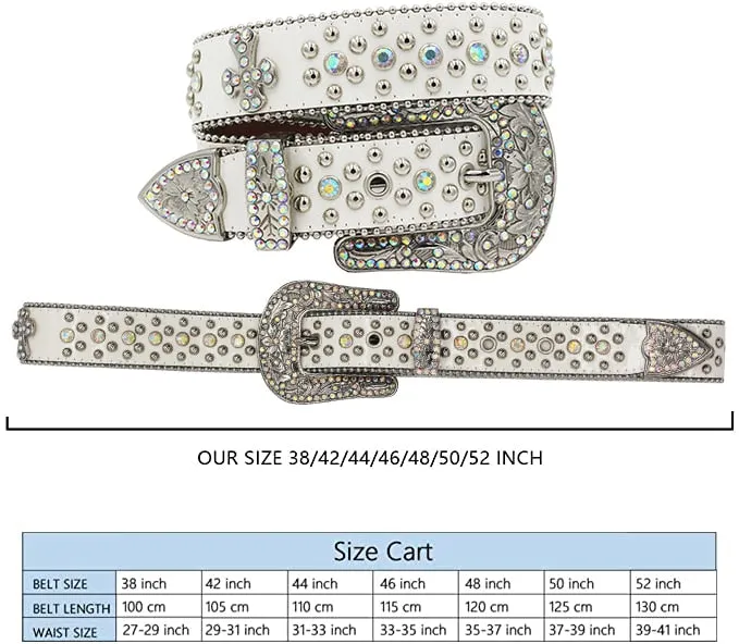 Gray Rhinestones Diamond Studded Belt