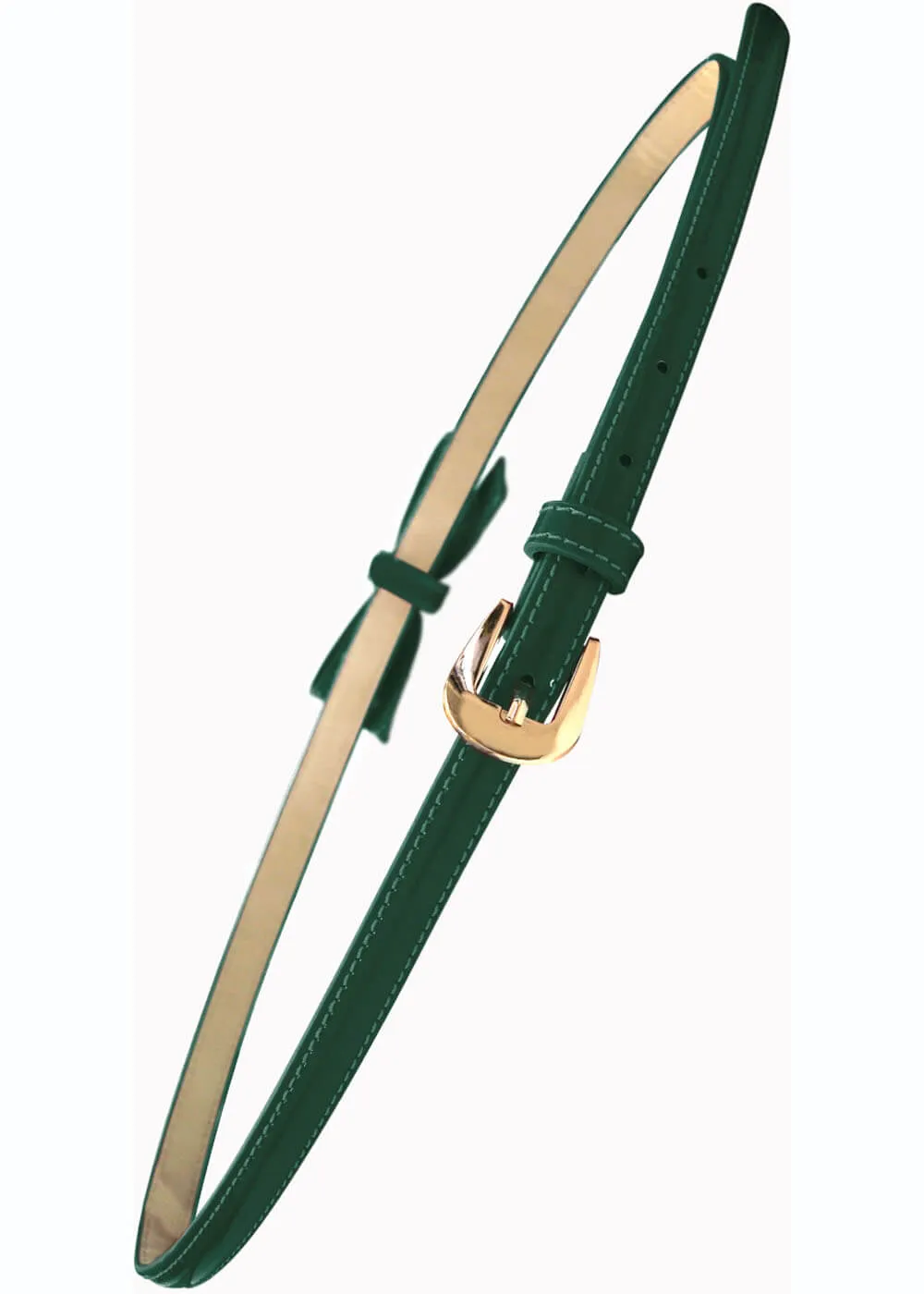 Gold Rush Laquer Belt in Forest Green