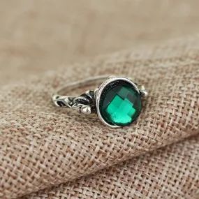 Green Stone Rings Vintage Pirate