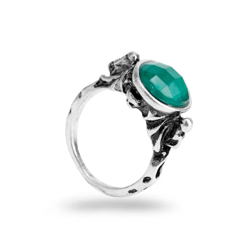 Green Stone Rings Vintage Pirate