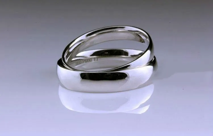 Solid 950 Platinum Band Rings