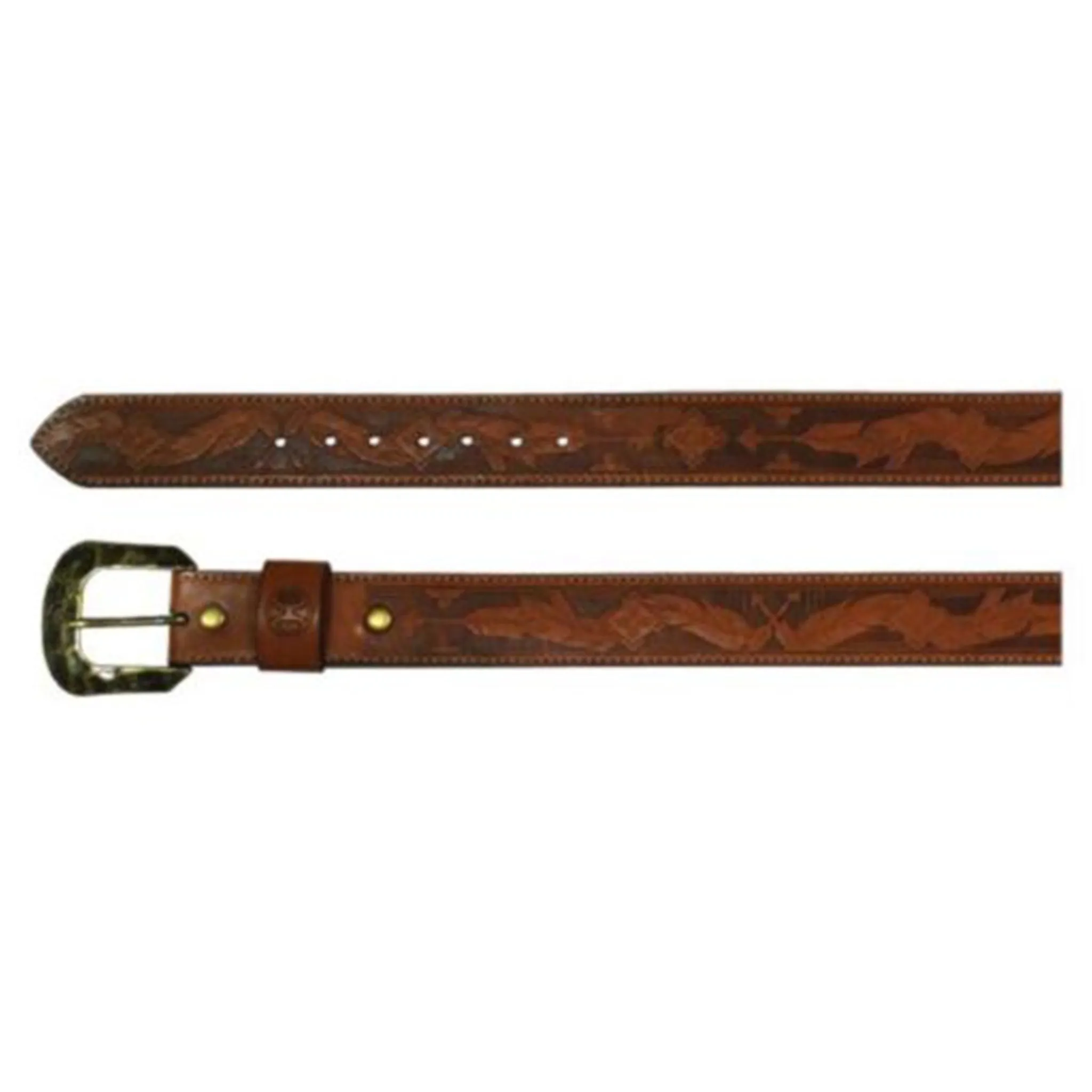 Hooey Tooled Belt with Feather and Arrow Design