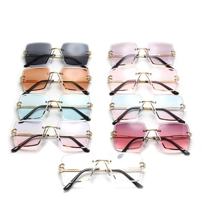 Gradient Tea Shades Square Cat Eye Sunglasses for Women