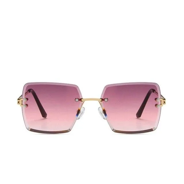 Gradient Tea Shades Square Cat Eye Sunglasses for Women