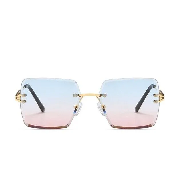 Gradient Tea Shades Square Cat Eye Sunglasses for Women