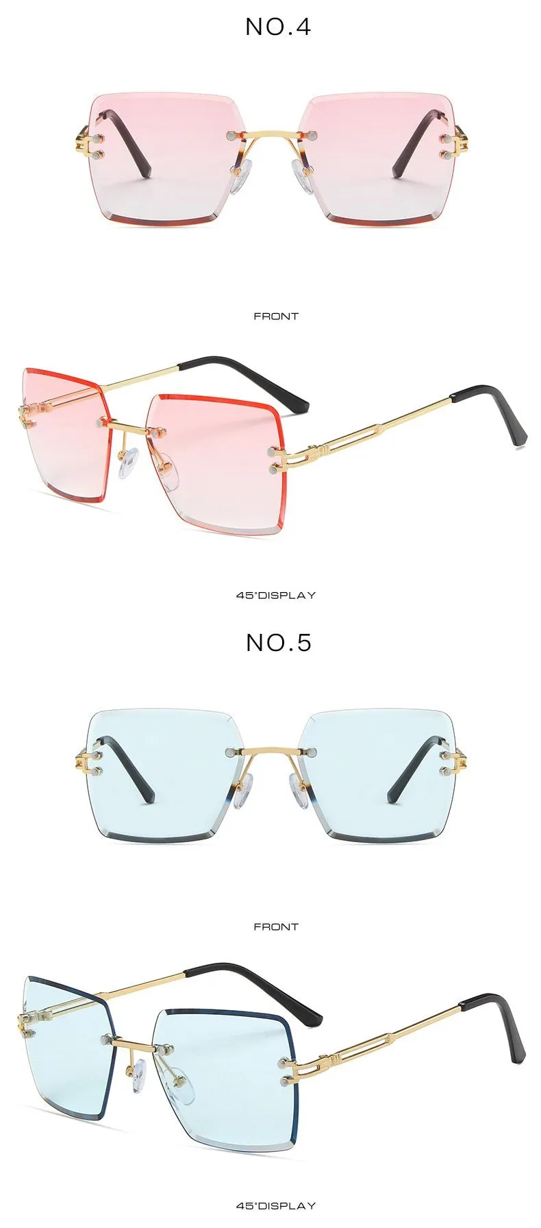 Gradient Tea Shades Square Cat Eye Sunglasses for Women