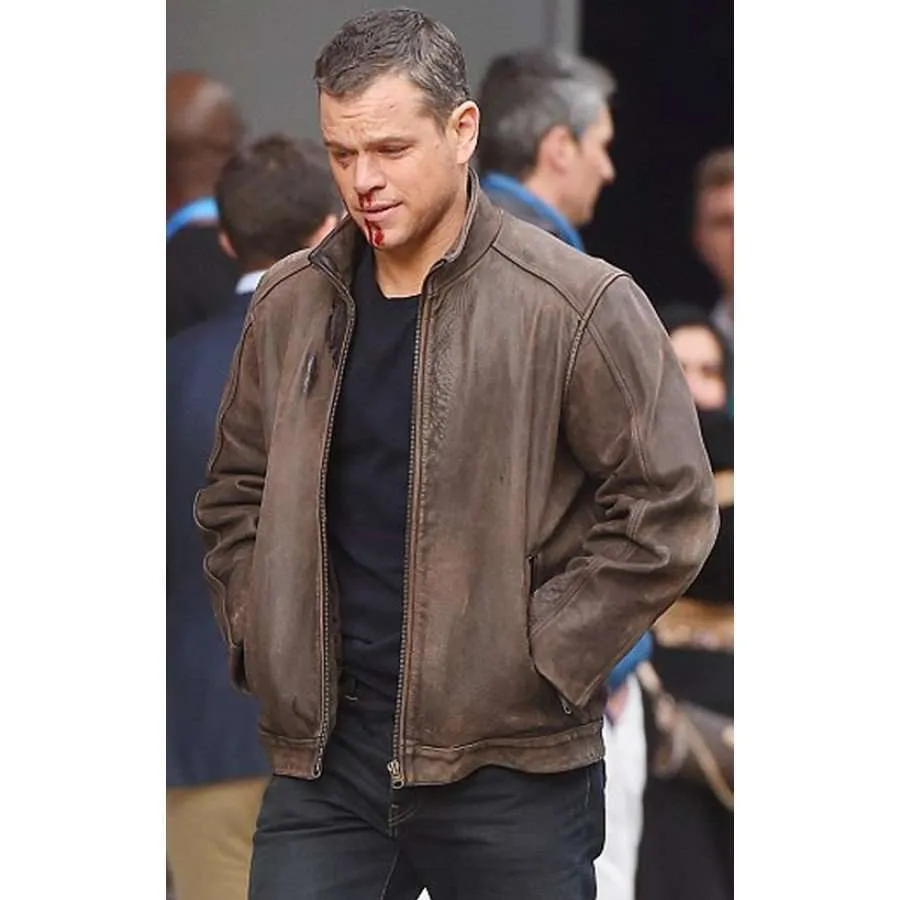 Jason Bourne Brown Leather Jacket