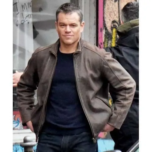 Jason Bourne Brown Leather Jacket