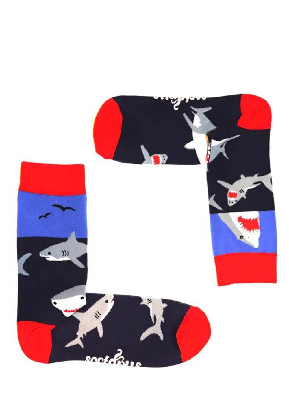 Blue Shark Socks by Soctopus