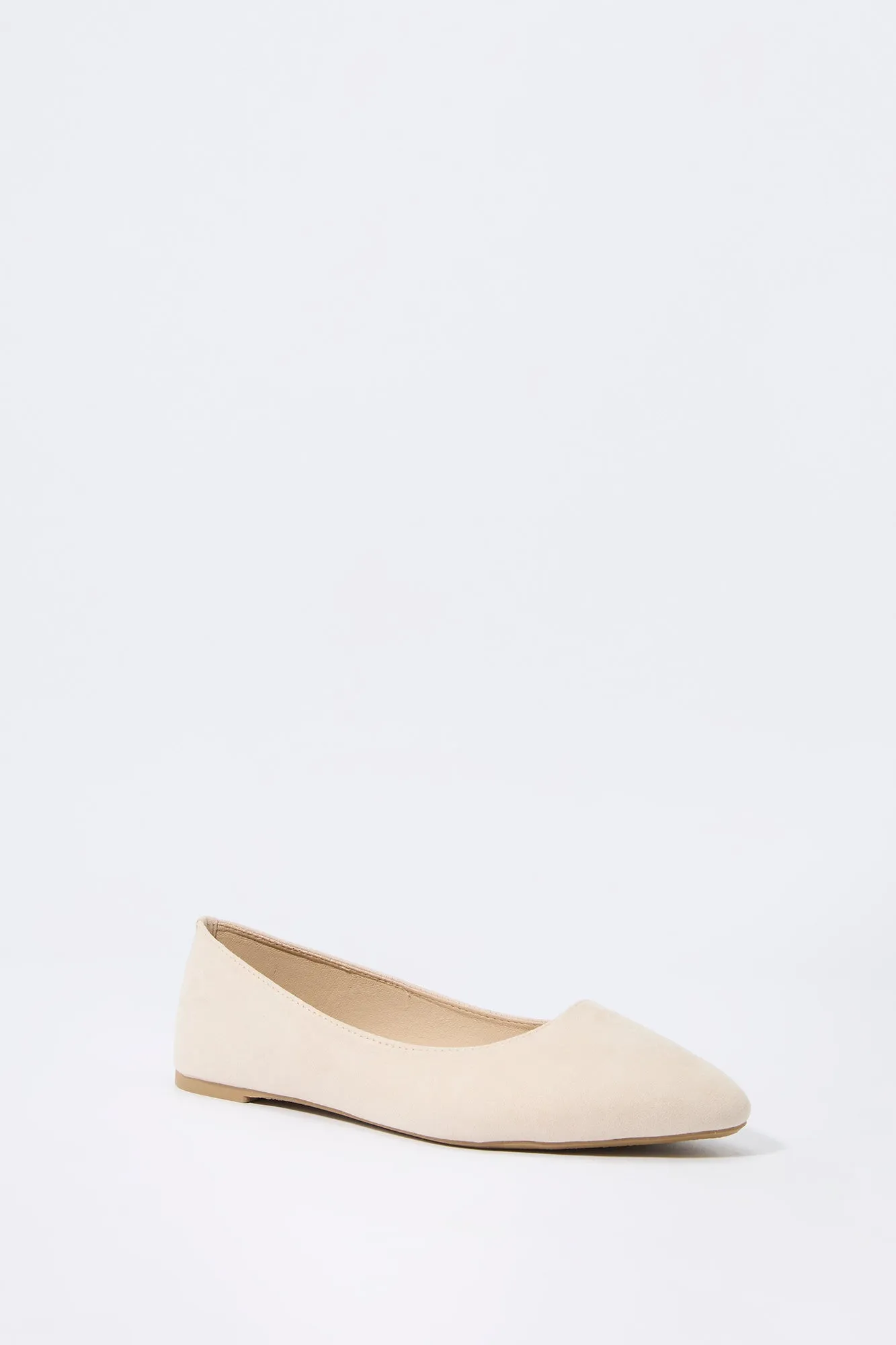 Pointed Toe Faux Suede Ballerina Flats