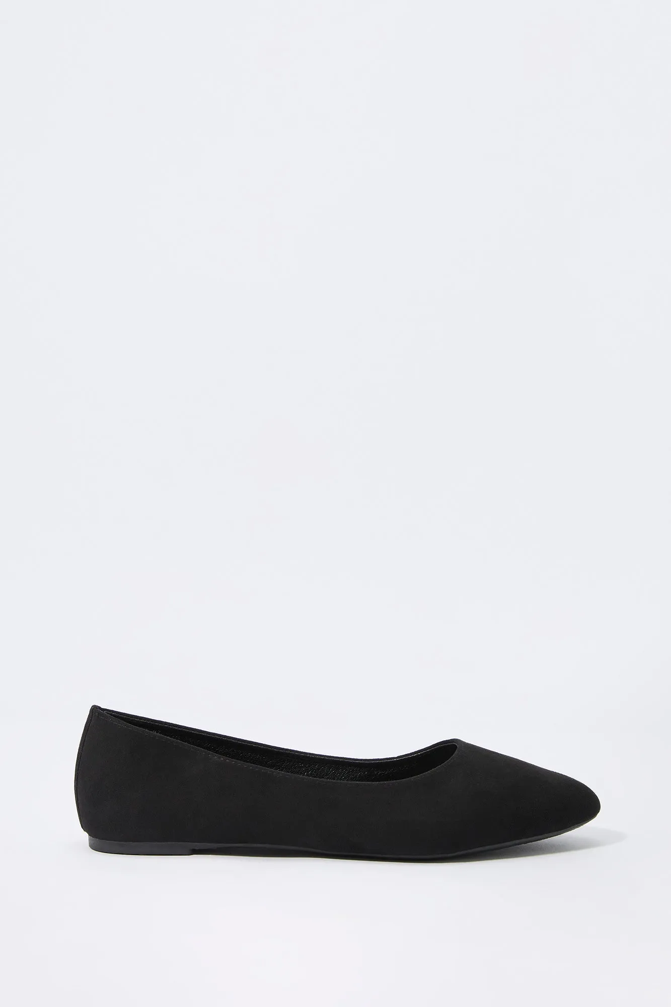 Pointed Toe Faux Suede Ballerina Flats