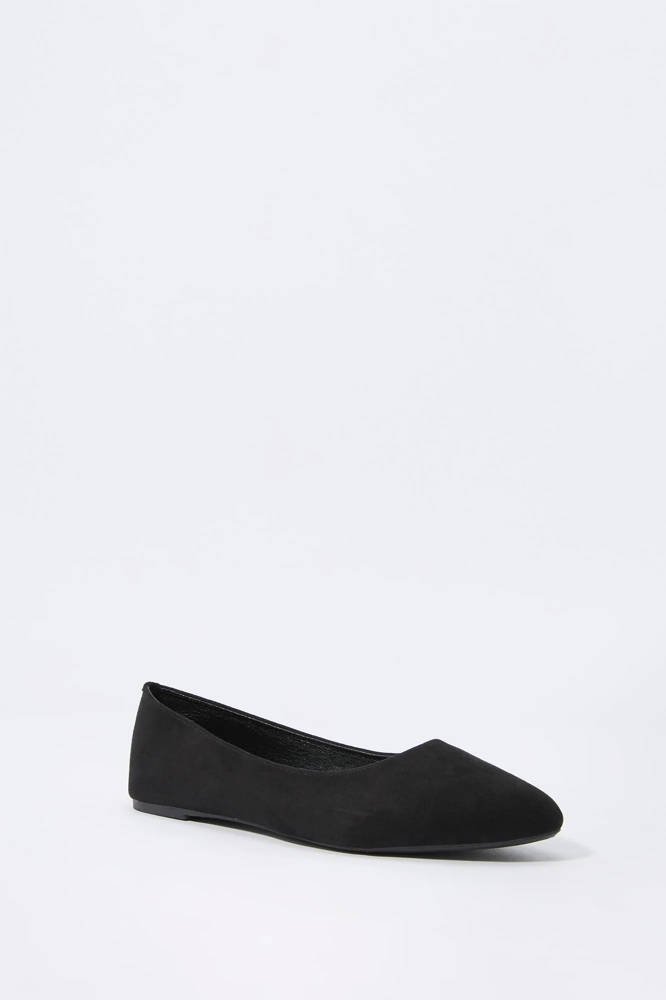 Pointed Toe Faux Suede Ballerina Flats