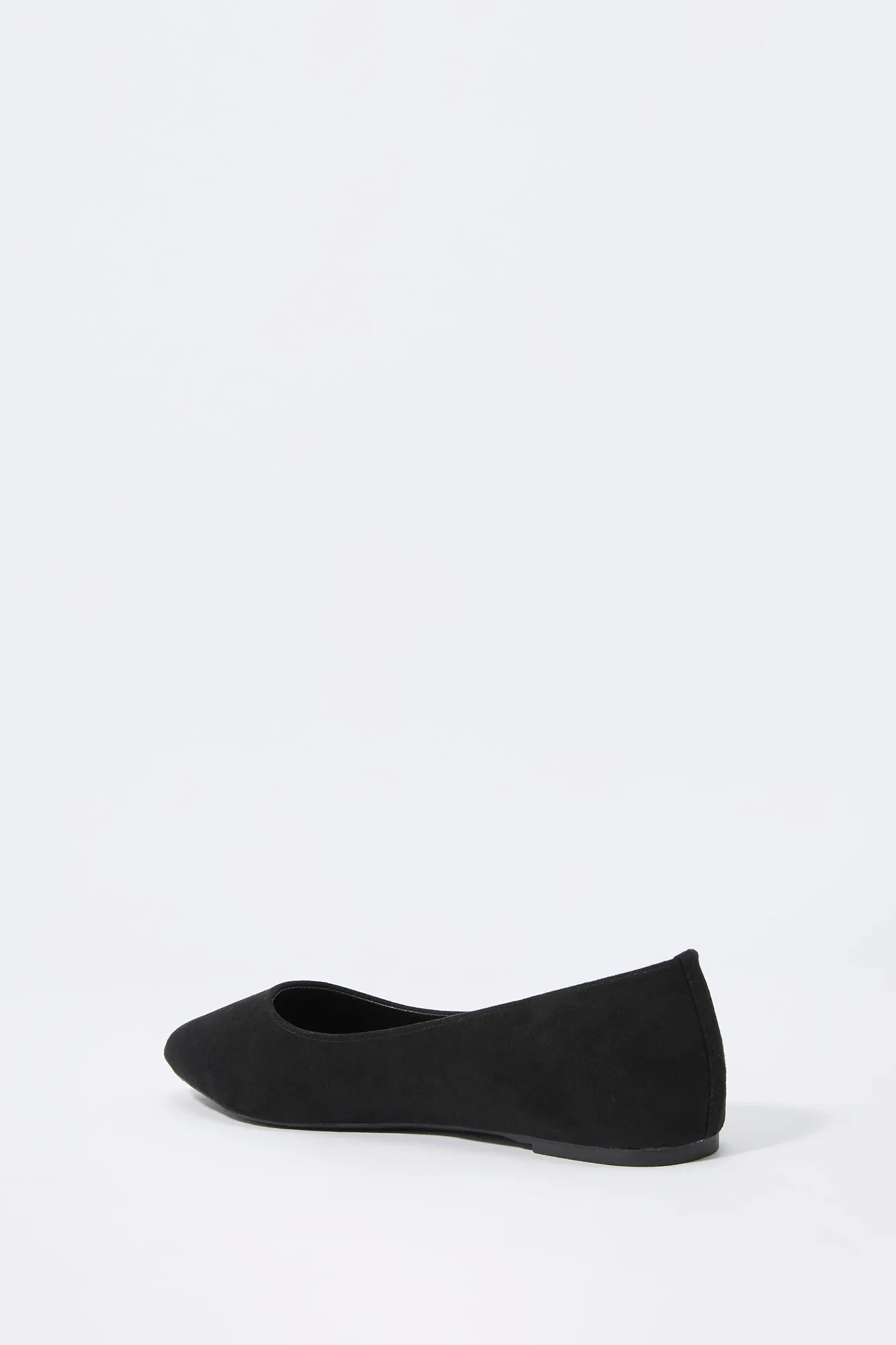 Pointed Toe Faux Suede Ballerina Flats