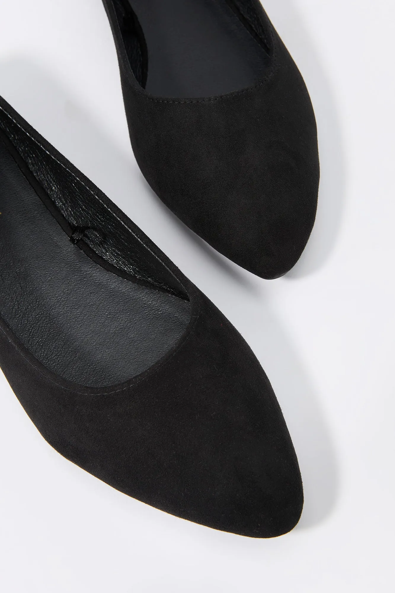 Pointed Toe Faux Suede Ballerina Flats