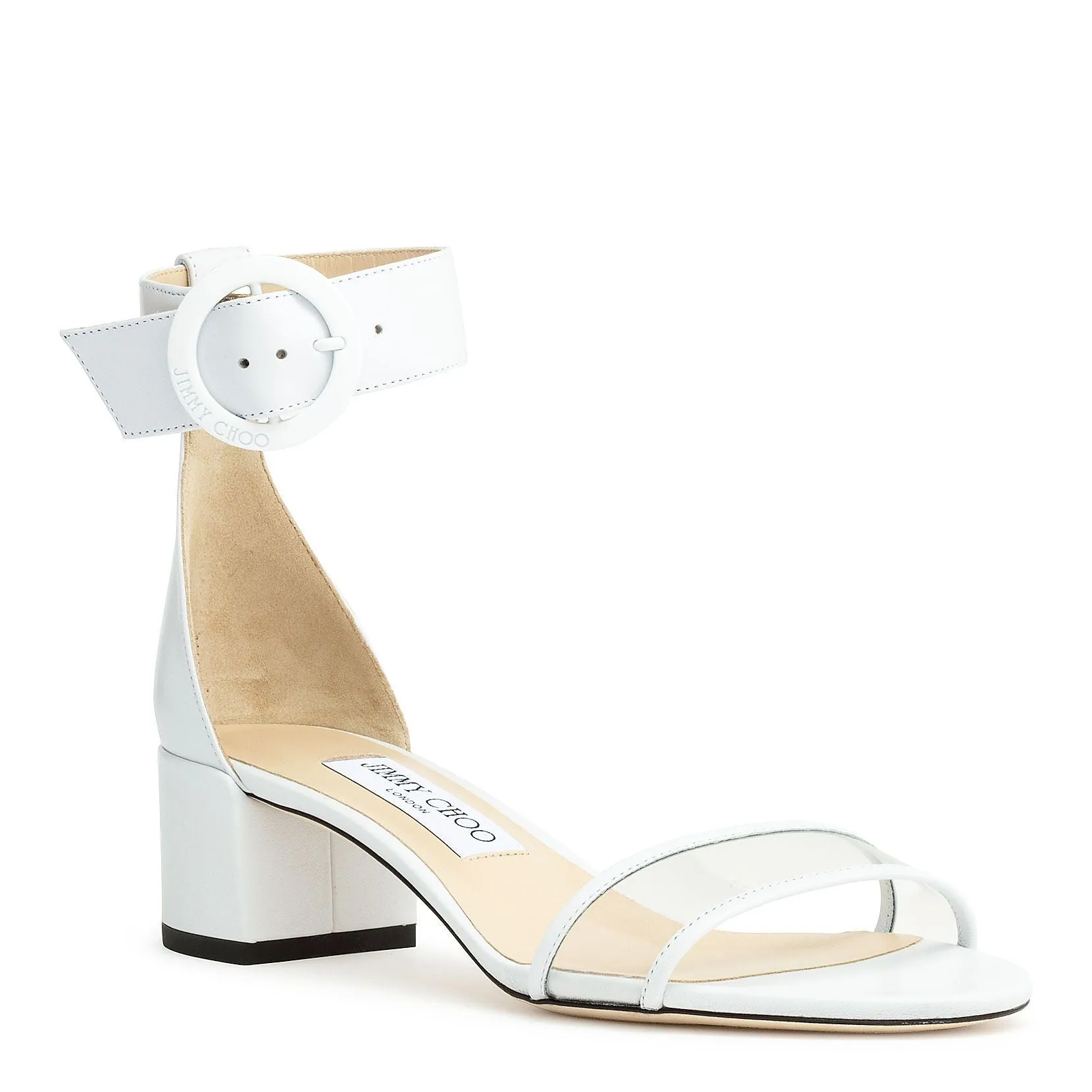 Jimmy Choo White Nappa and Clear Plexi Sandals