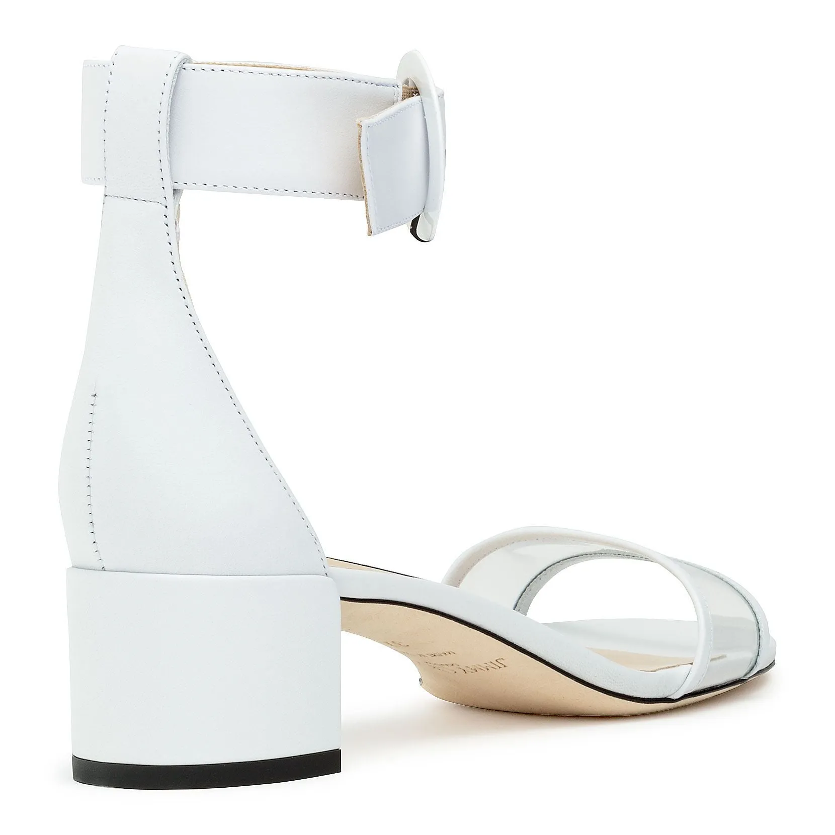 Jimmy Choo White Nappa and Clear Plexi Sandals